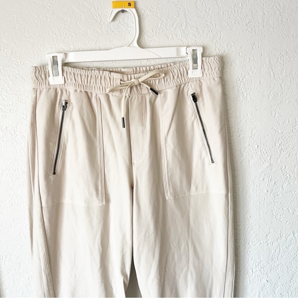 Athleta Pants Women's 2 Farallon Zip Pocket Joggers Ivory Minimalist Athleisure - Picture 3 of 8